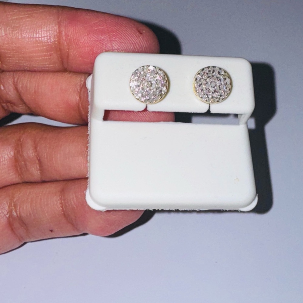 Genuine Diamond earrings, 100% Natural diamonds, FREE APPRAISAL, Gift for him, - Picture 1 of 9